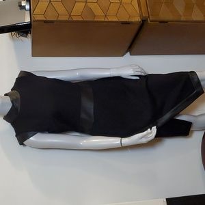 Lisa Rinna Collection Faux leather trim dress